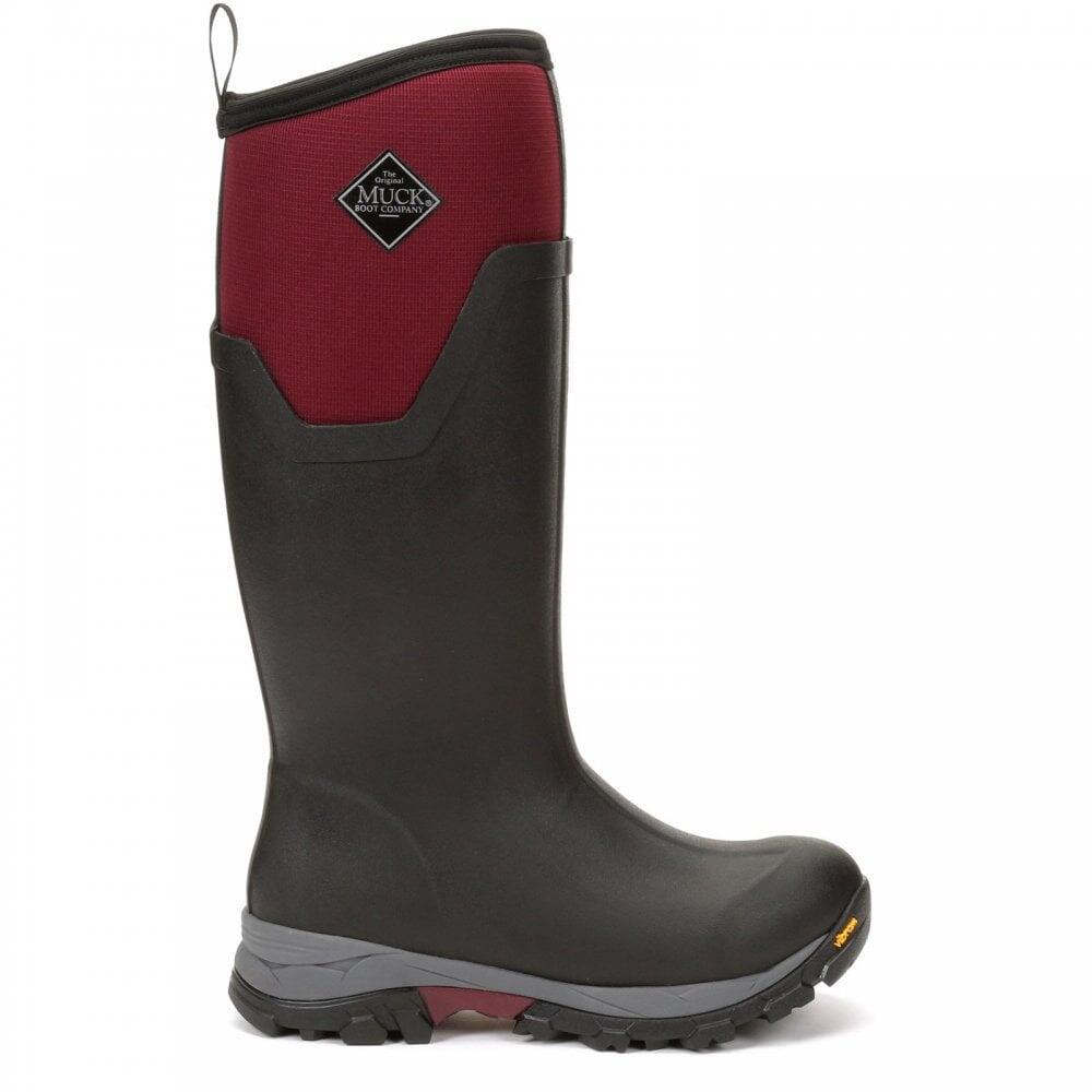 Muck Boots Arctic Ice Tall | Black/Maroon | Womens Fleece Lined Wellin 1/7