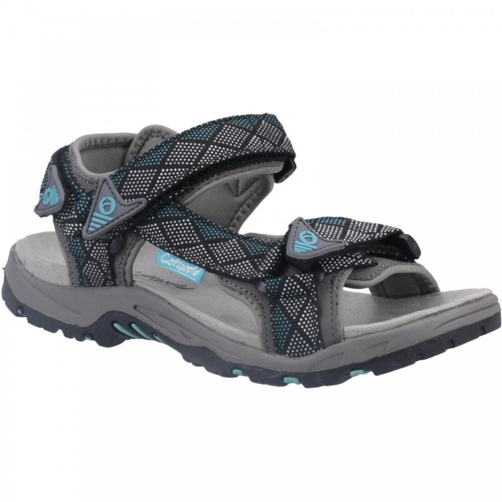Cotswold Foxcote | Grey/Turquoise | Ladies Summer Walking Sandals COL: 3/7