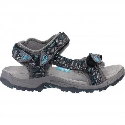 Cotswold Foxcote | Grey/Turquoise | Ladies Summer Walking Sandals COL: 7/7