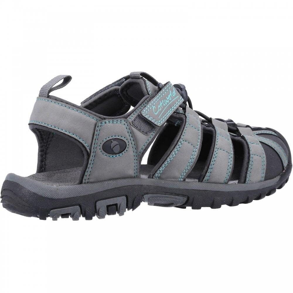 Cotswold Colesbourne | Grey/Turquoise | Womens Fisherman Style Sandals 4/7