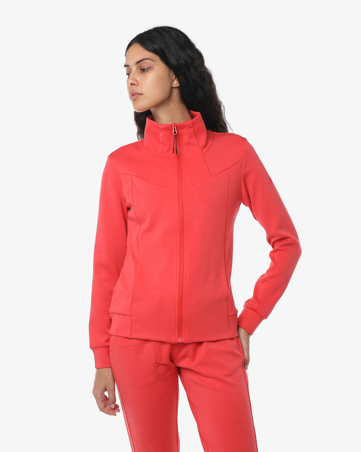 felpa  lampone da donna in mat. sintetico da fitness 2/5