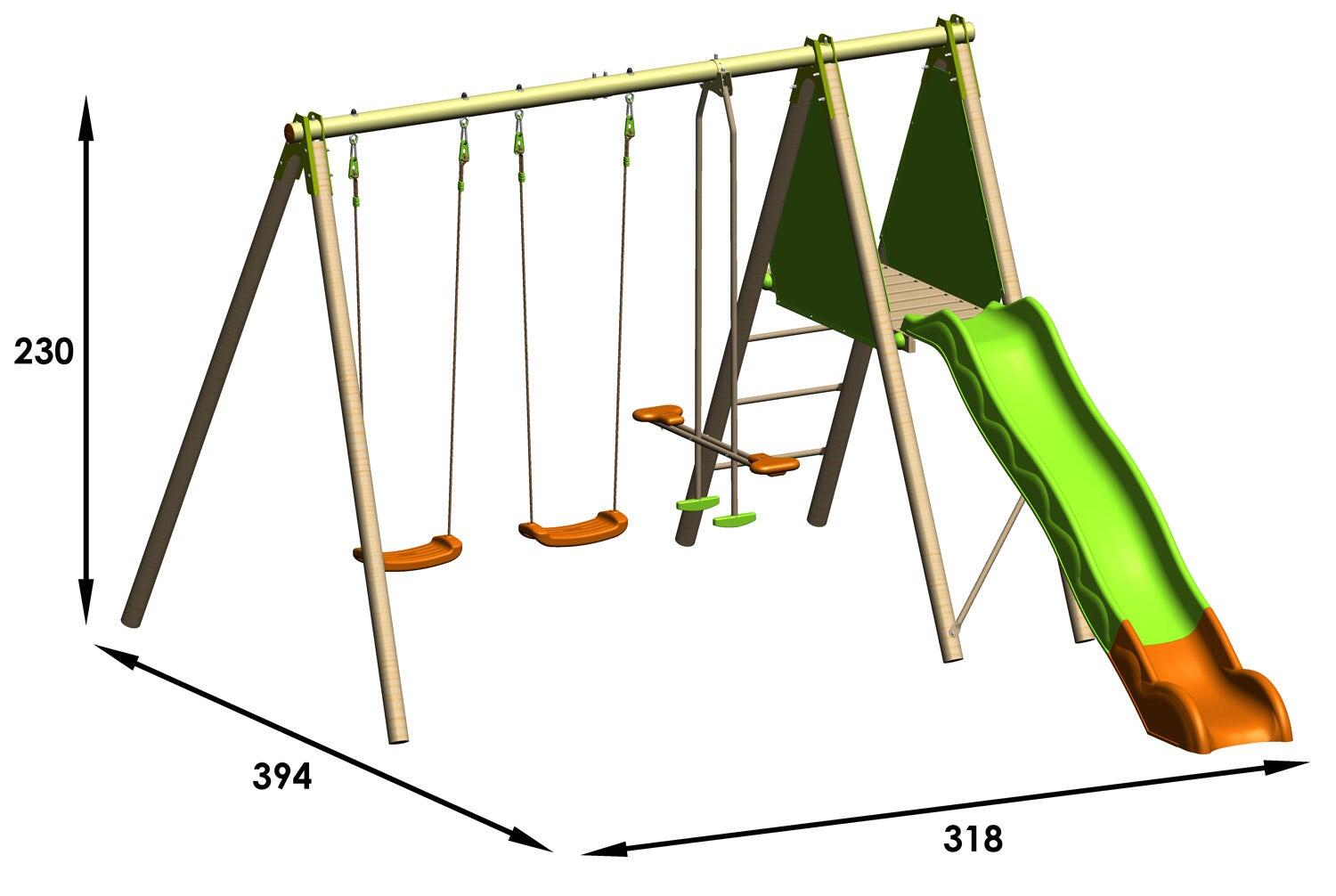 Station de jeux Techwood OPTIMA Trigano 2,30 m avec toboggan 3/7
