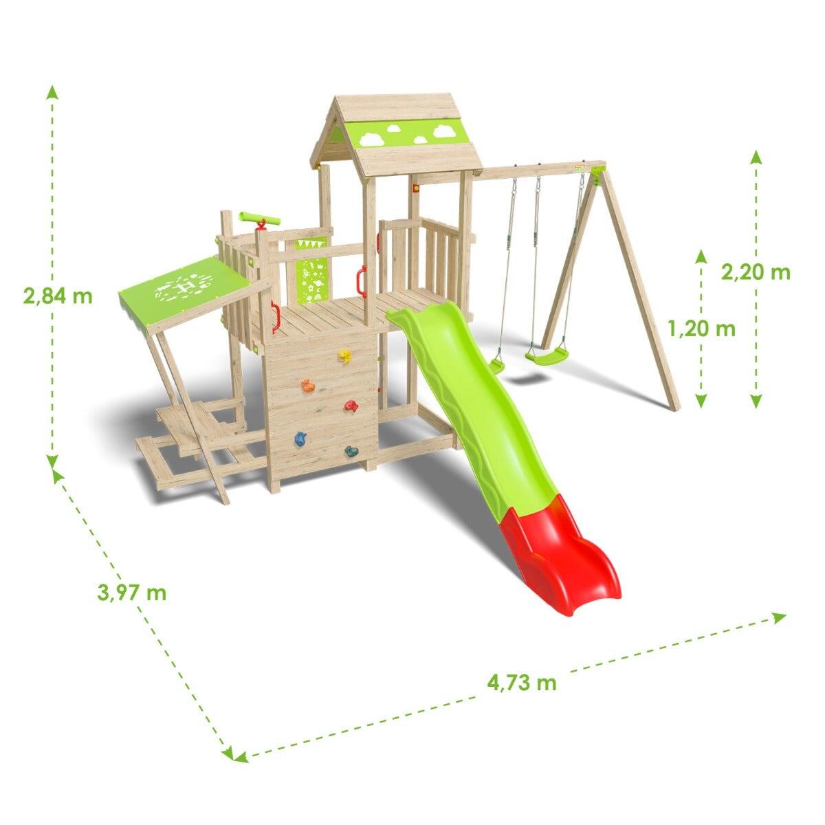 Aire de jeux bois 2,20 m ZESTY XPRESSION - 12 enfants 6/7