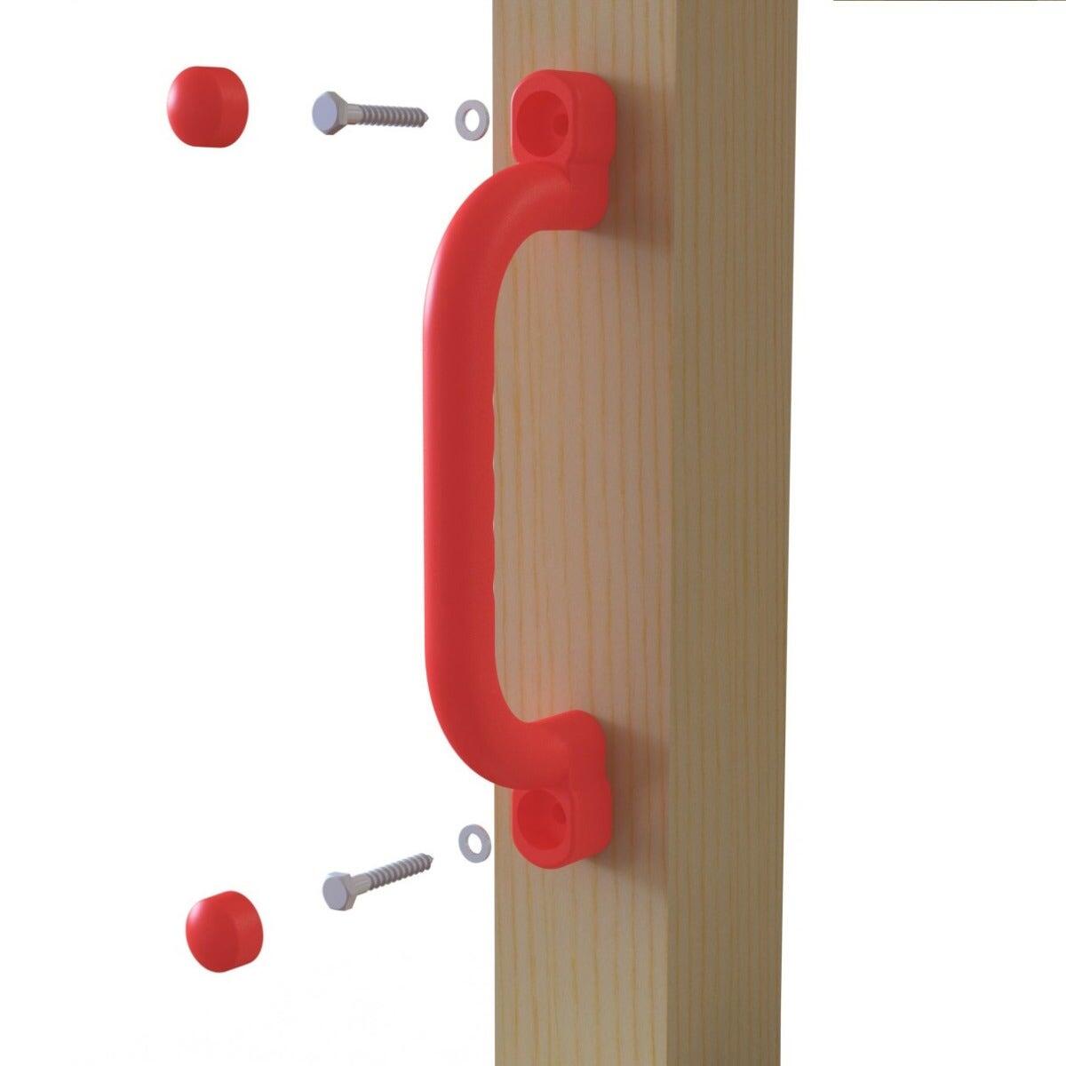2 poignées rouges pour aires de jeux en bois TRIGANO XPERIENCE ou XPLORER 1/2