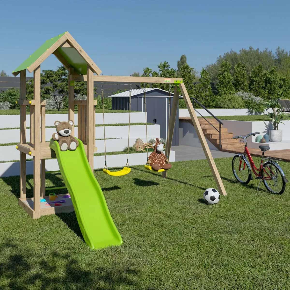 Aire de jeux en bois EASY XPERIENCE TRIGANO - 6 enfants 7/7