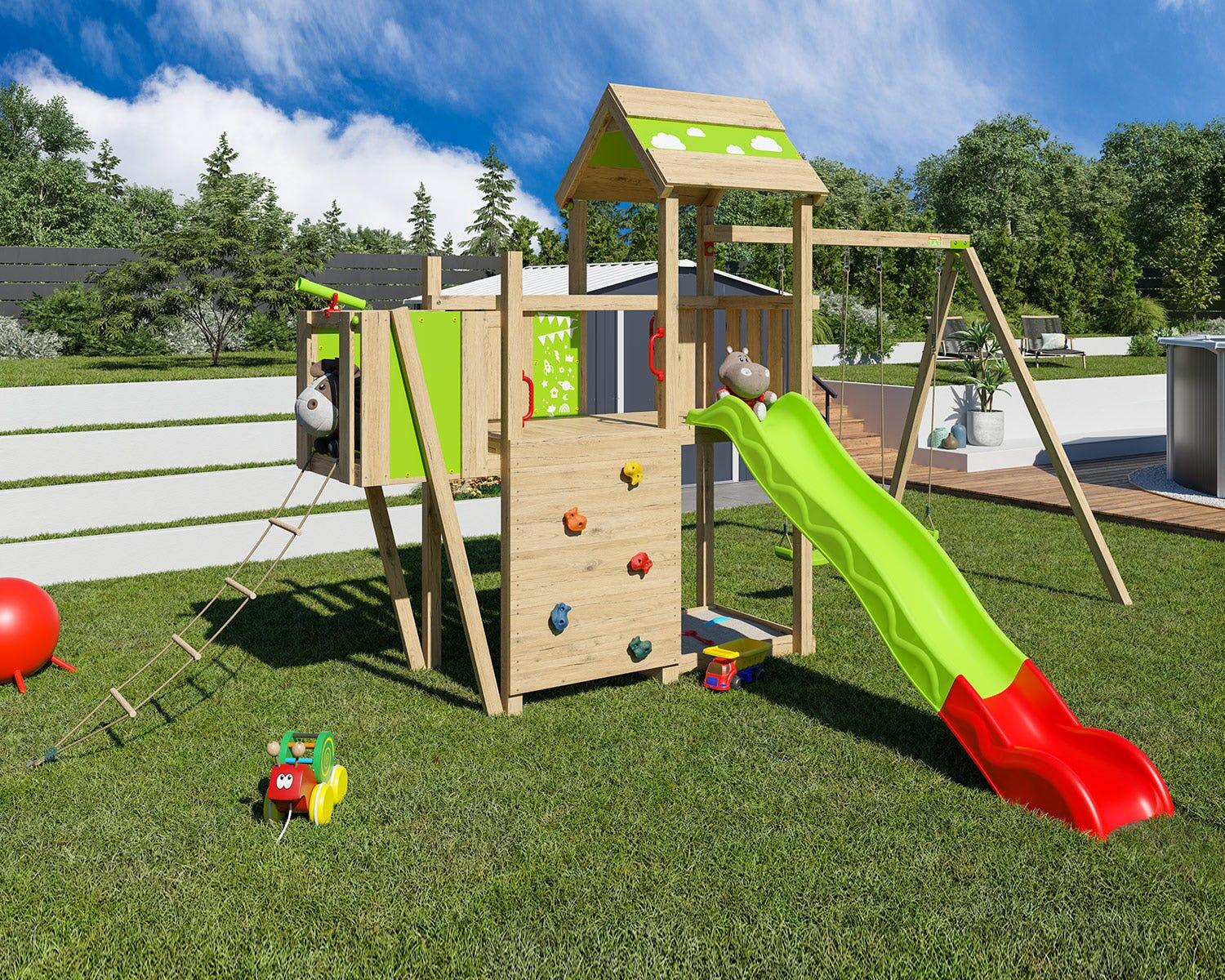 Aire de jeux bois 2,20 m STARRY XPRESSION - 10 enfants 2/7