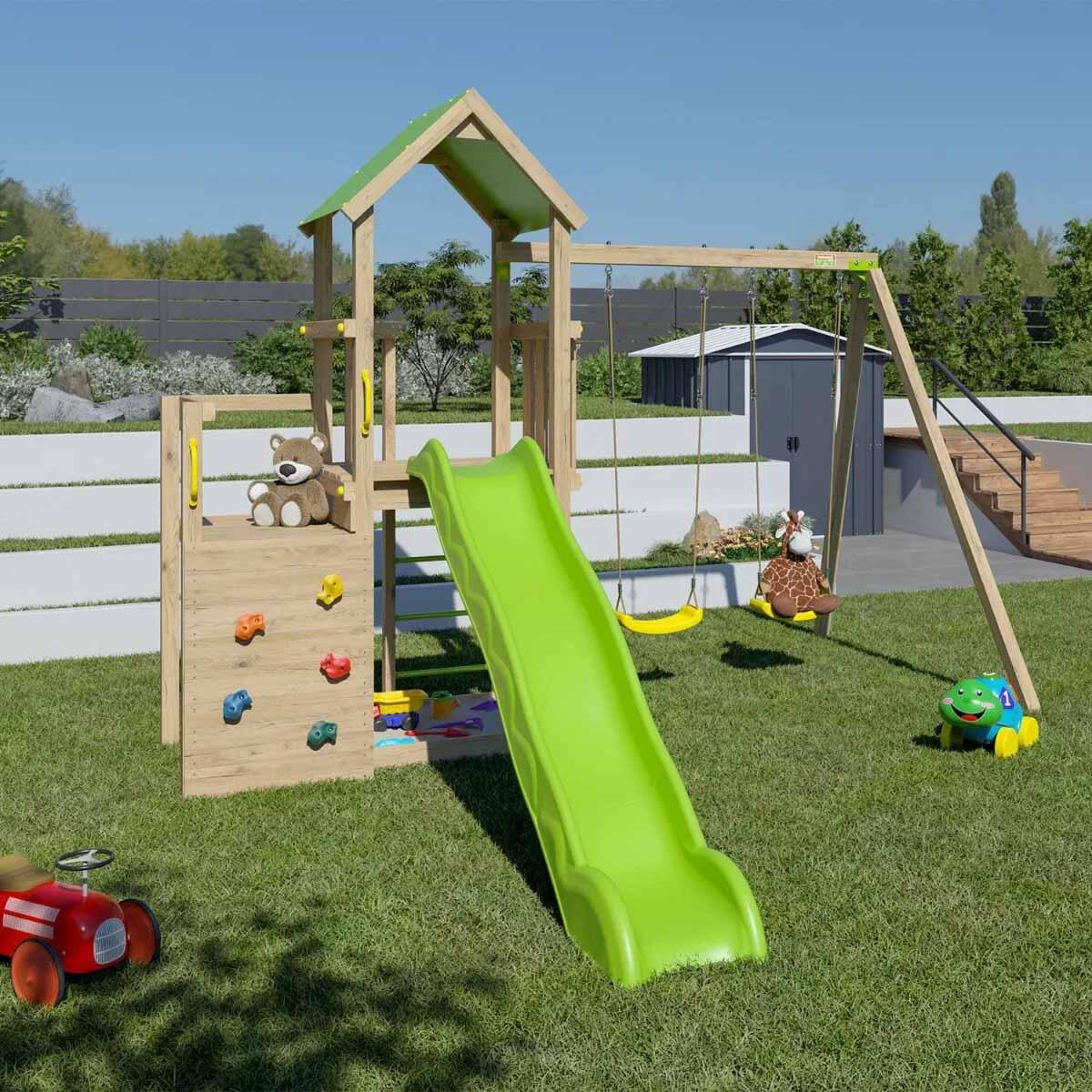 Aire de jeux en bois ULTRA XPERIENCE TRIGANO - 8 enfants 2/7