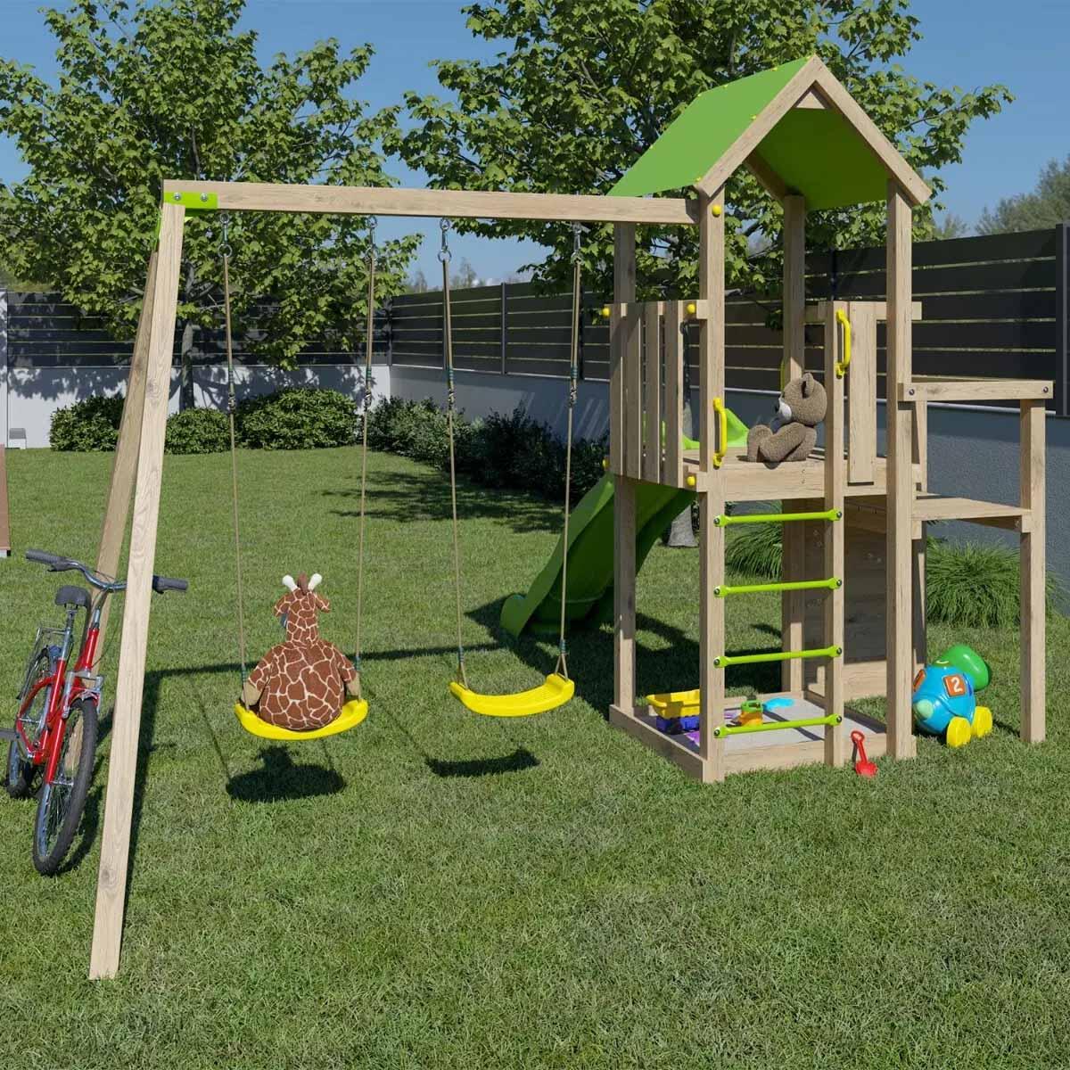 Aire de jeux en bois ULTRA XPERIENCE TRIGANO - 8 enfants 4/7