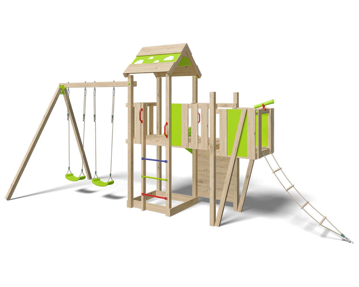 Aire de jeux bois 2,20 m STARRY XPRESSION - 10 enfants 3/7