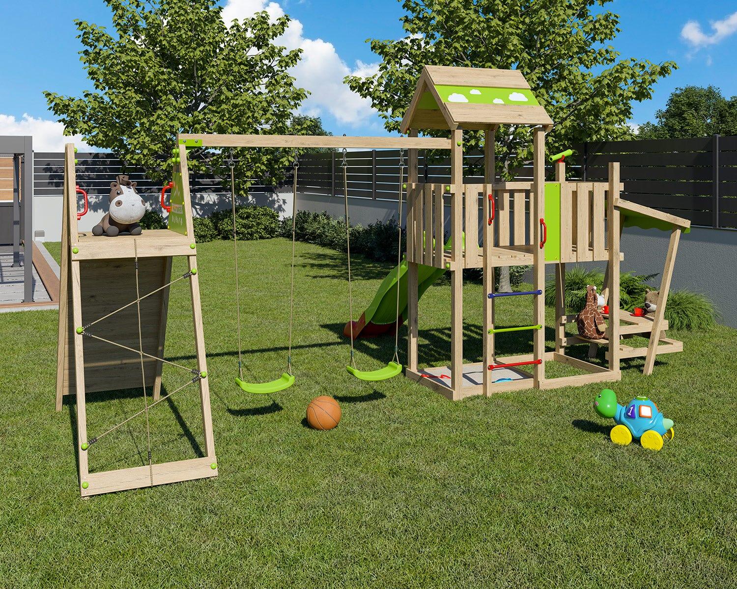Aire de jeux bois 2,20 m ZESTY XPRESSION XL - 14 enfants 4/7