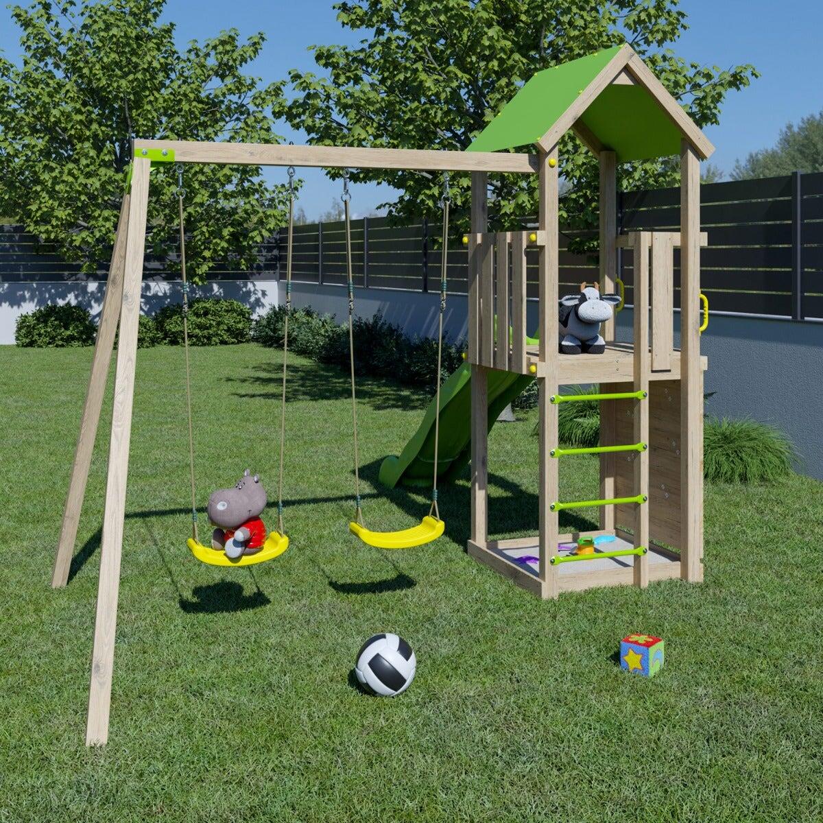 Aire de jeux en bois SMART XPERIENCE TRIGANO - 7 enfants 4/7