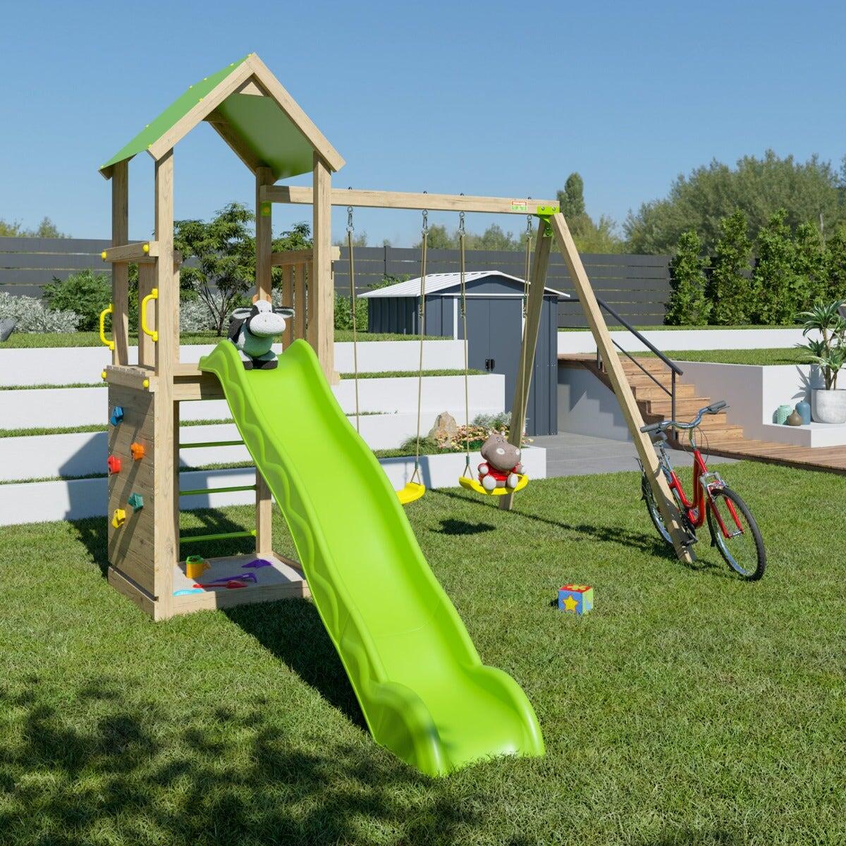 Aire de jeux en bois SMART XPERIENCE TRIGANO - 7 enfants 2/7