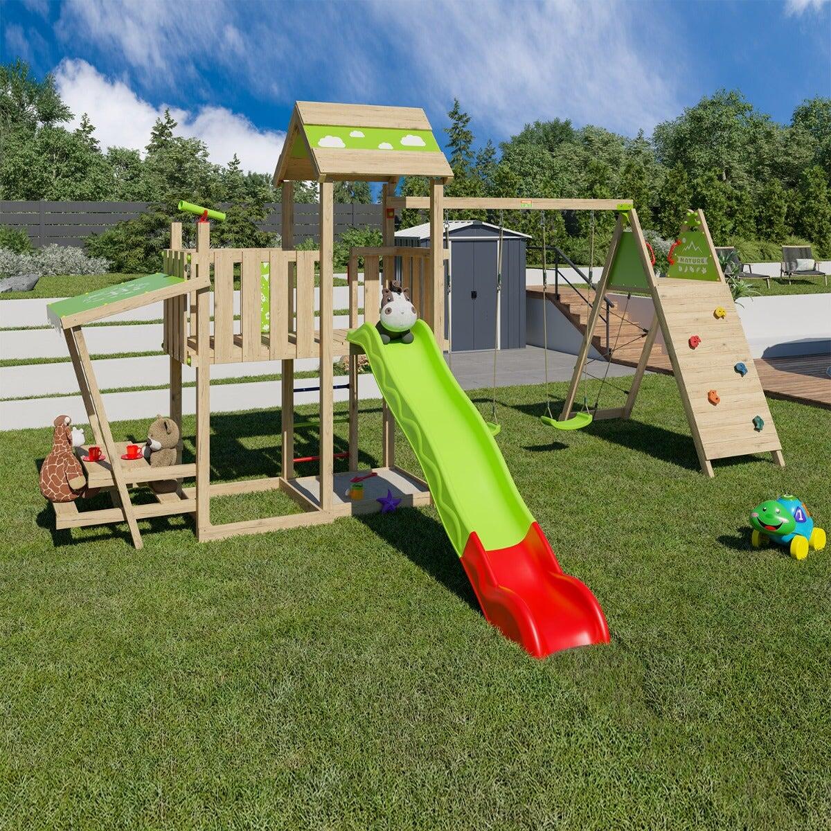 Aire de jeux bois 2,20 m ZESTY XPRESSION XL - 14 enfants 9/9