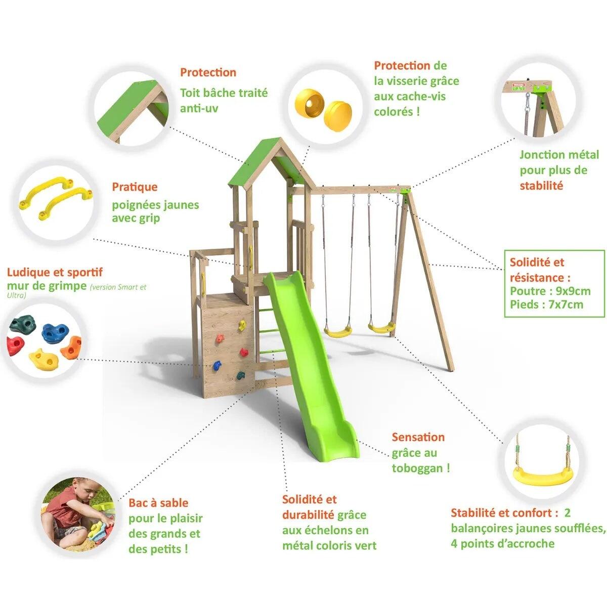Aire de jeux en bois SMART XPERIENCE TRIGANO - 7 enfants 5/7