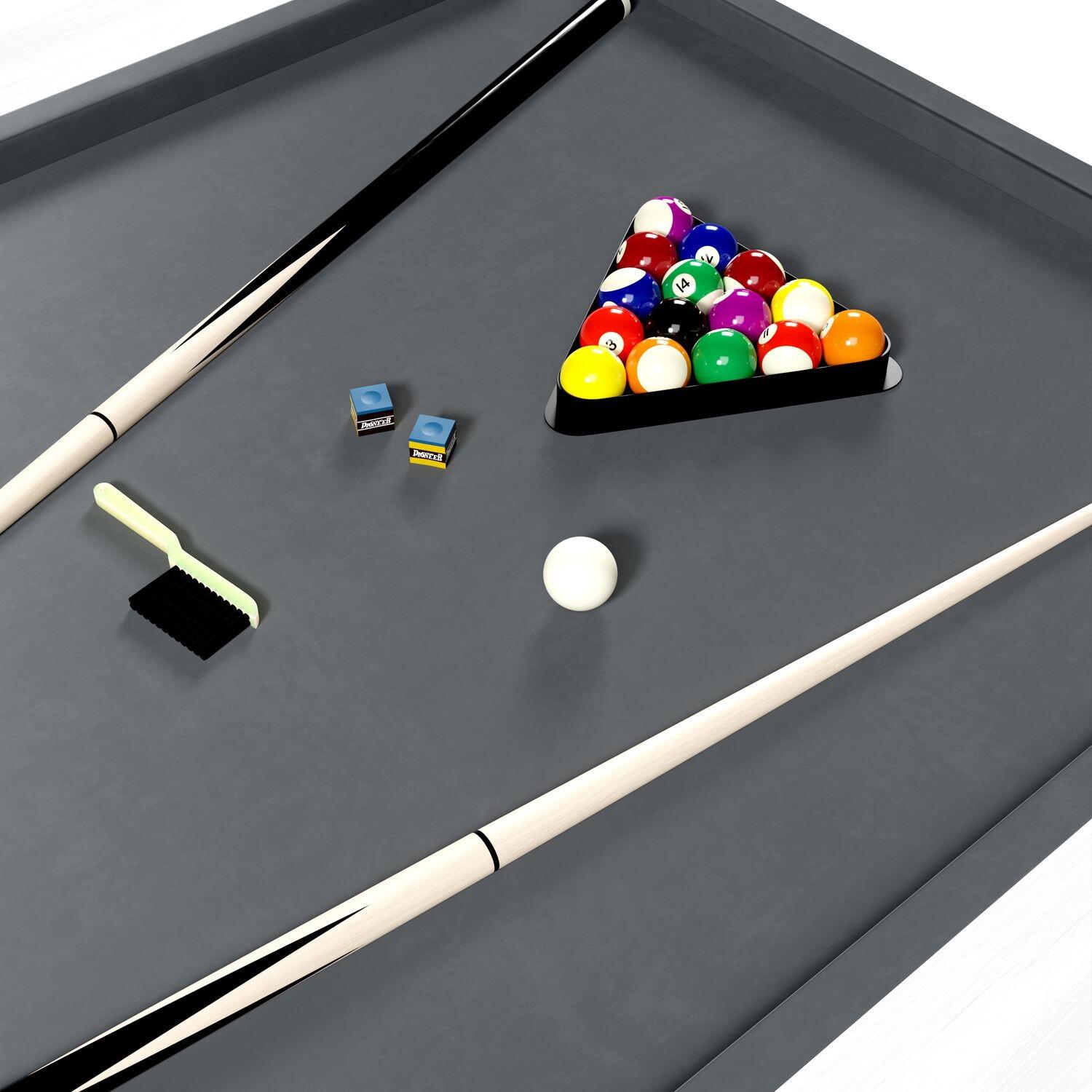 Amerikaans Poolbiljart ombouwbaar tot eettafel voor 6/8 personen 206x116x 82 cm 7/7