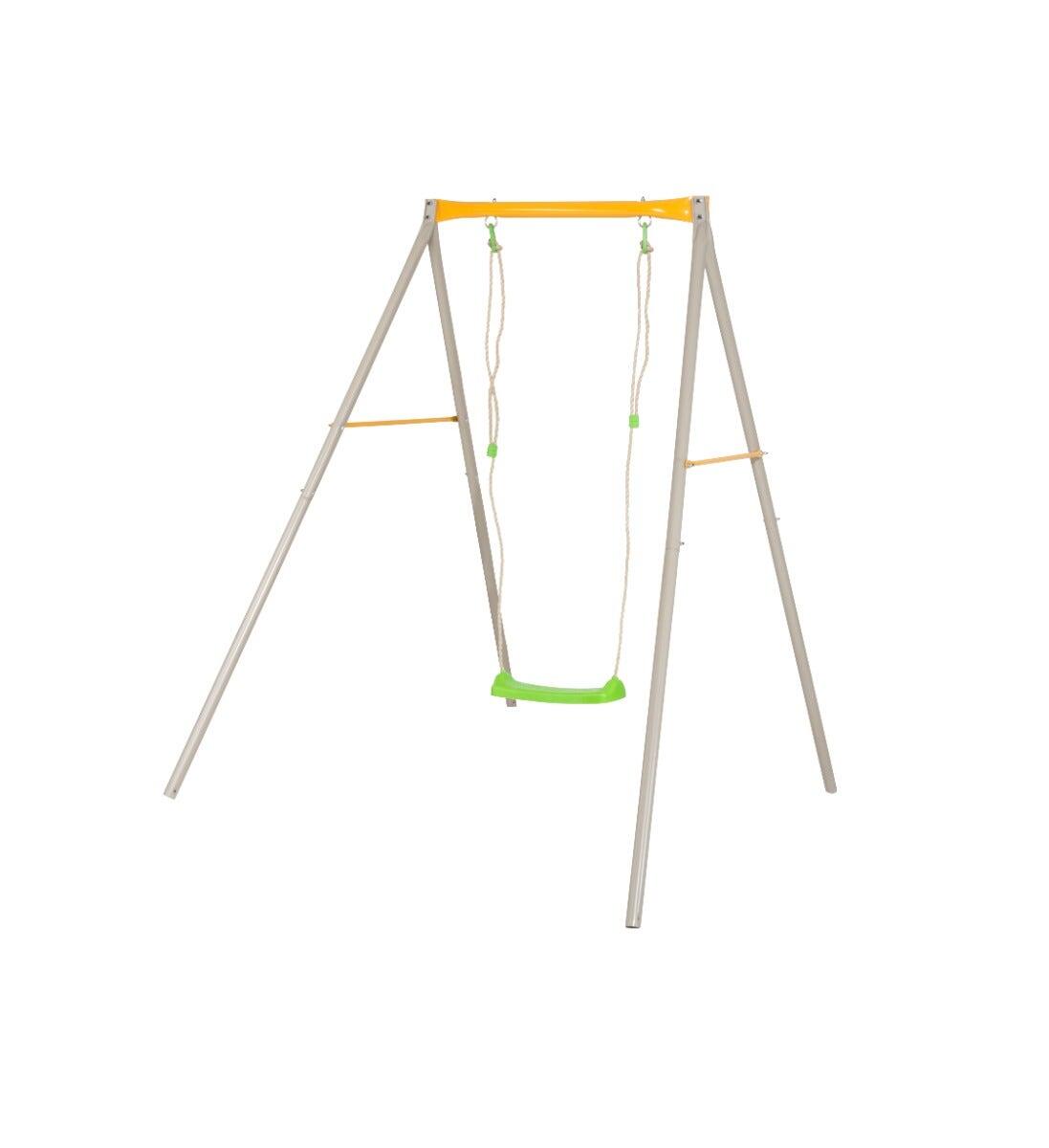 Balancelle métal TRIGANO 1 enfant hauteur 1.90 m avec siège sécurisé pour jeux e 1/6