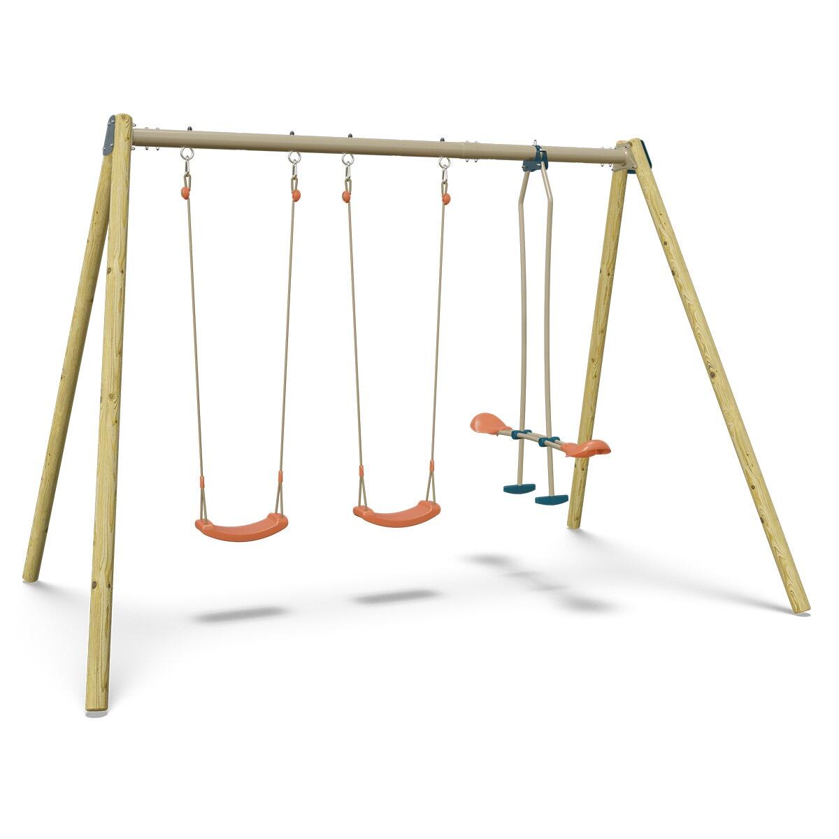 Trigano - Balançoire Double Avec Face À Face - Techwood Harmonie Blou - Aléo By Trigano - Balançoire - Bleu - Taille Unique - Decathlon
