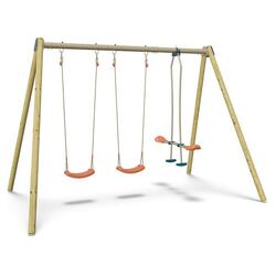 Balançoire double avec face à face - Techwood Harmonie BLOU - Aléo by Trigano