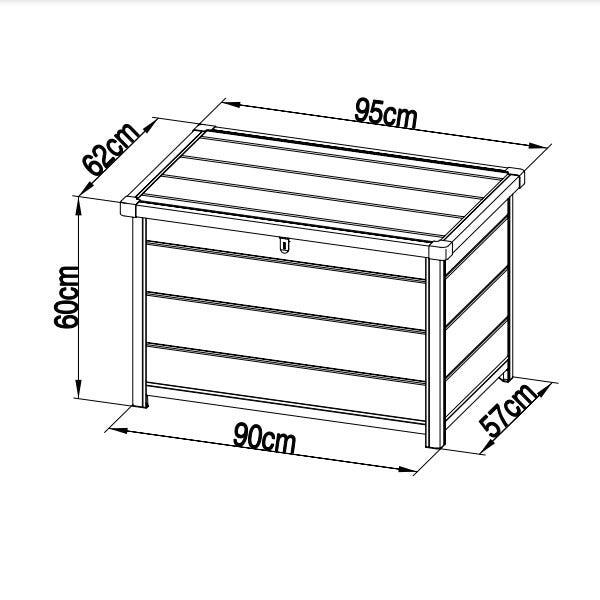 Coffre de jardin 350 L en resine anthracite 4/4