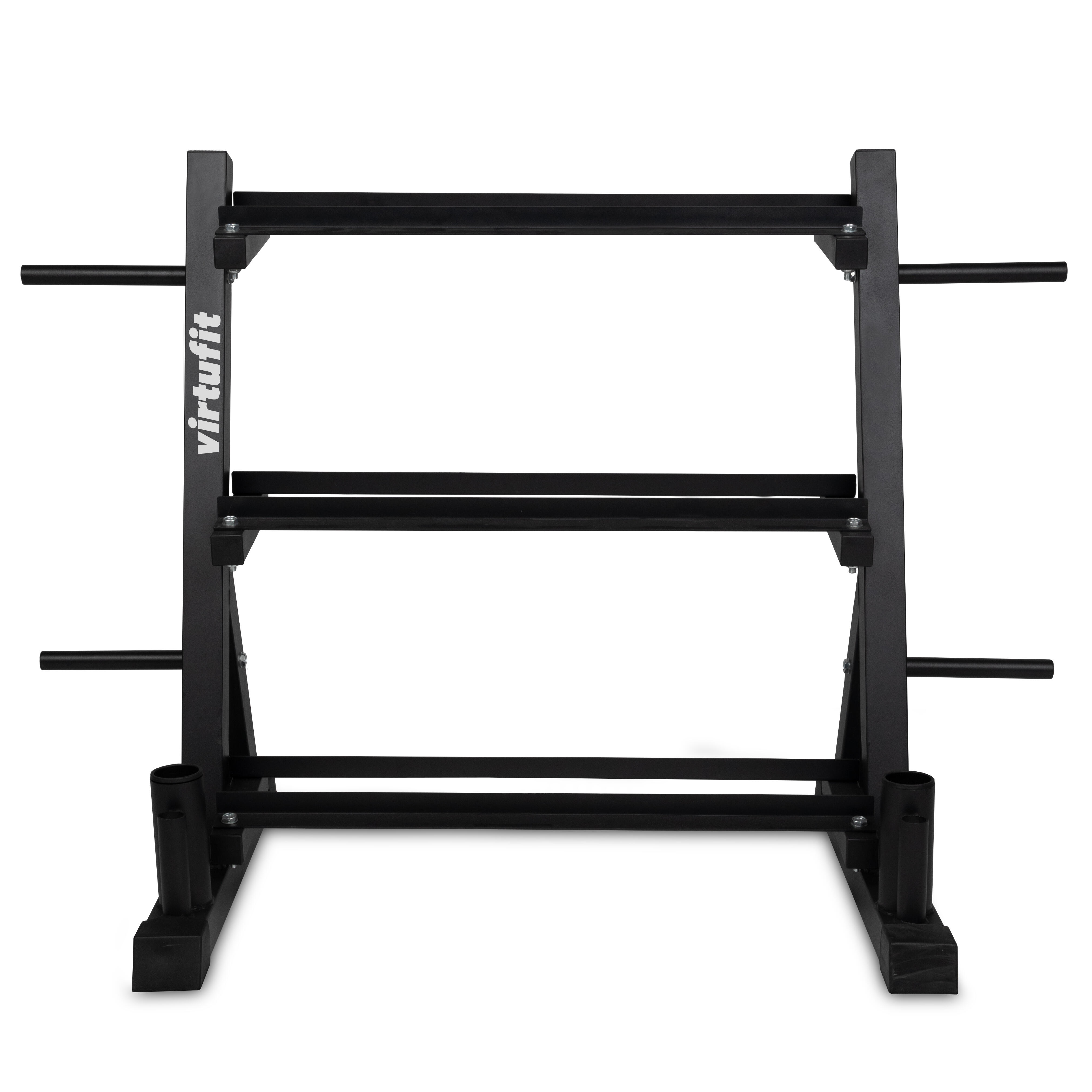Multifunctioneel opbergrek voor fitnessapparatuur, weerstandsbanden, opbergrek, halterrek, heavy-duty gymnastiekrek voor trainingsbanden, hijsriemen en springtouwen (43,2 cm / 8 griffen