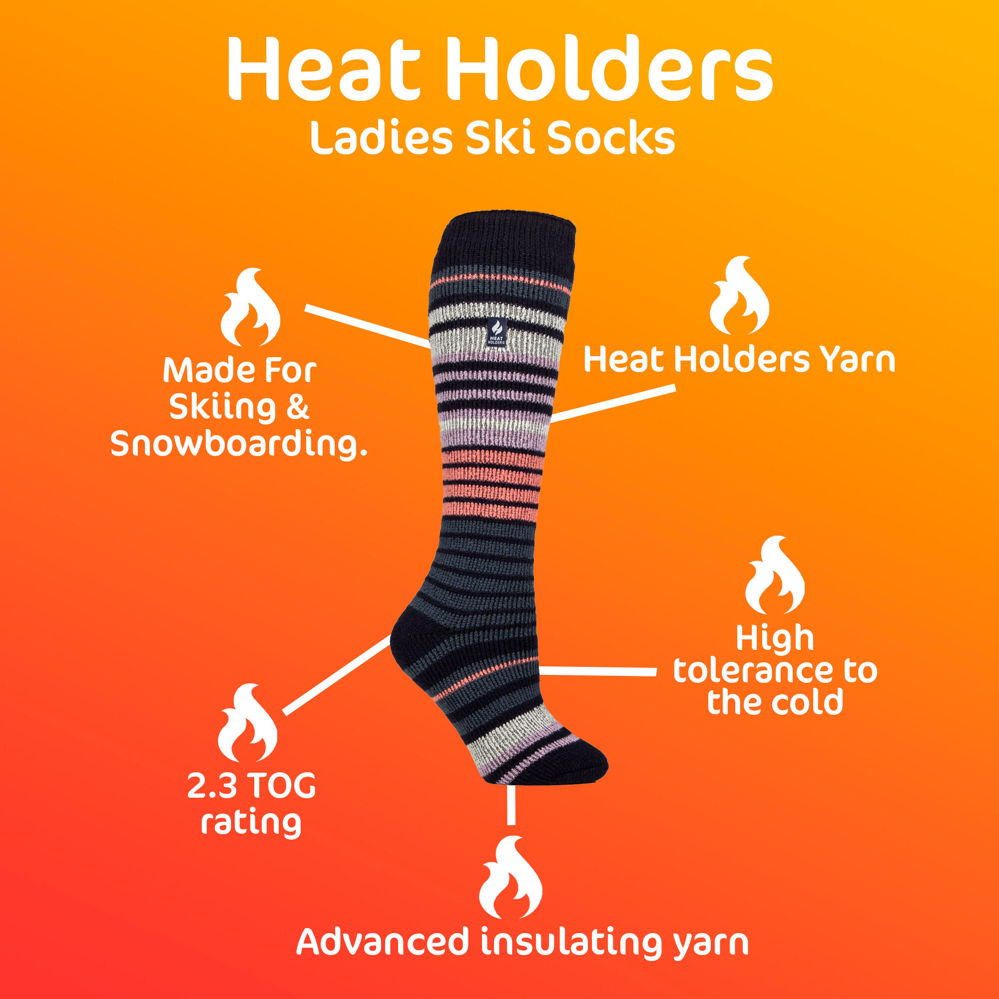 Calze da sci Heat Holders donna, imbottite, blu 4/4