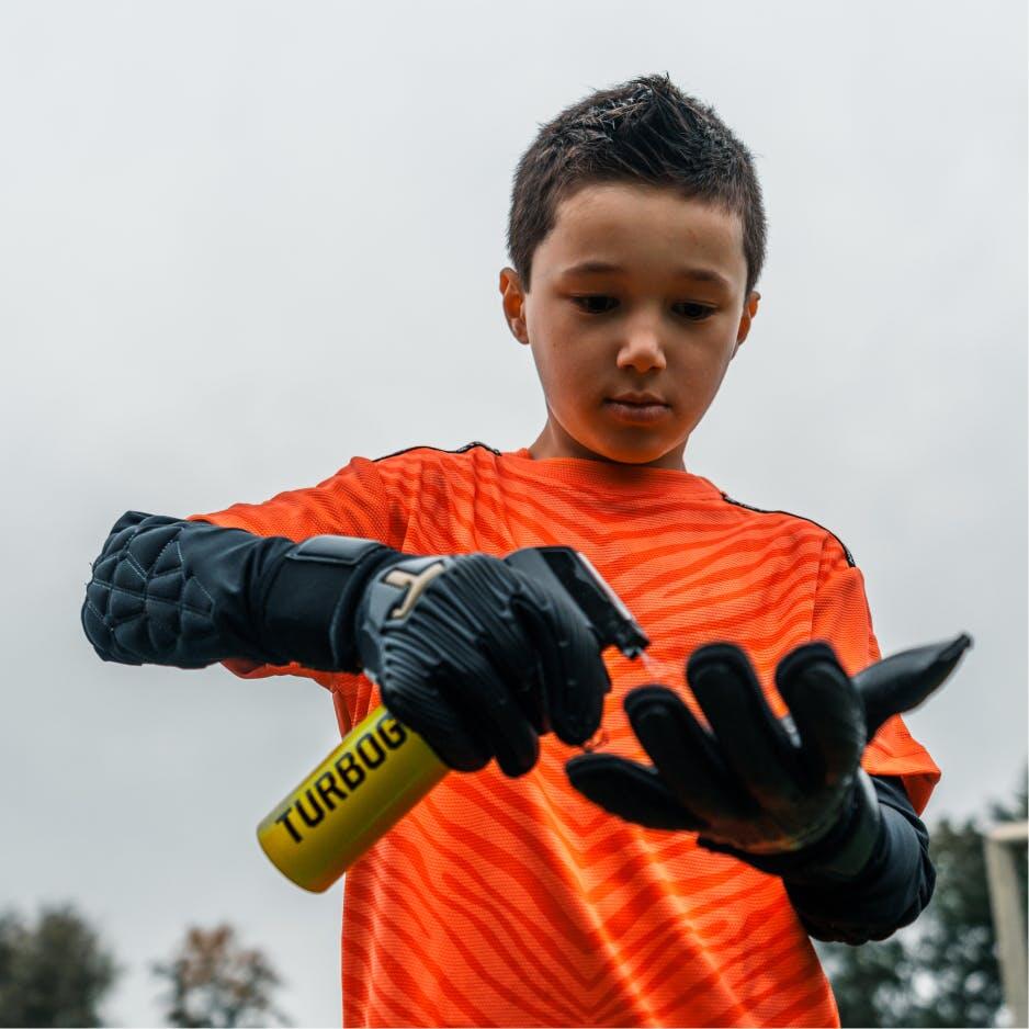 Guantes de portero de fútbol niños Rebel 2.0 Black-Out Junior con protecciones 4/6