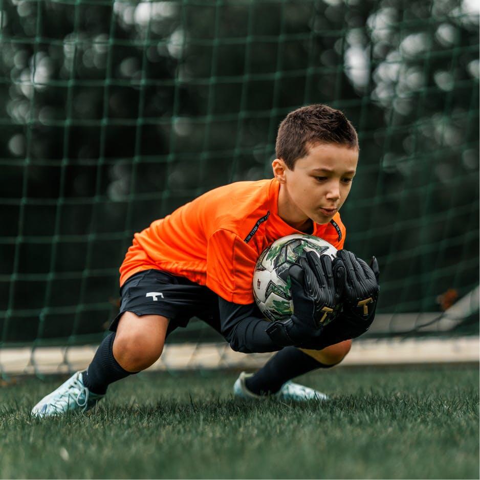 Guantes de portero de fútbol niños Rebel 2.0 Black-Out Junior con protecciones 3/6