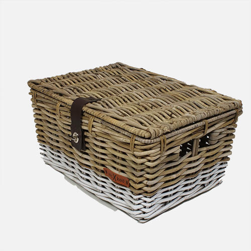 WICKED Kratmand L Grijs met Witte Onderkant met Deksel