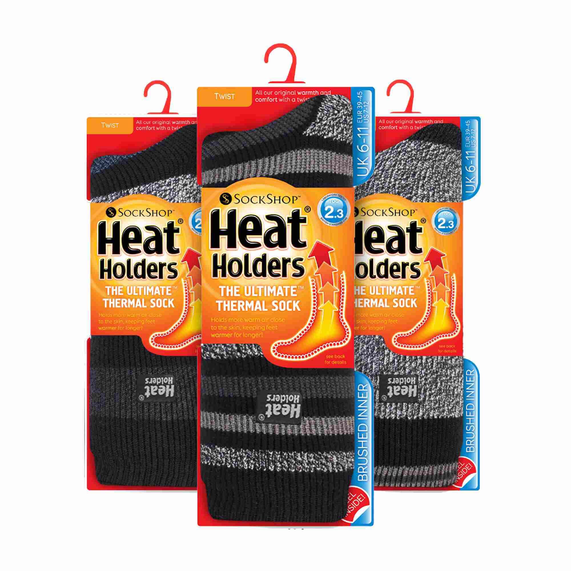 Heat Holders - Calzini Termici Intrecciati Uomo 3 Paia di calze calde. 2/6