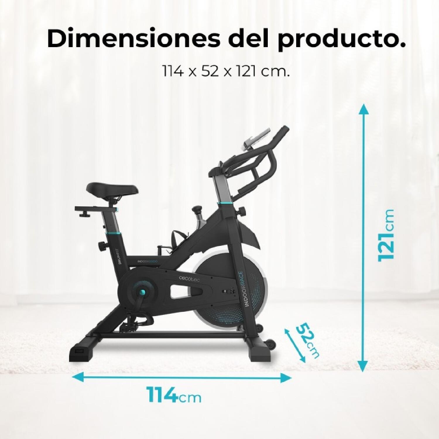Cecotec Bicicleta Estática Indoor con Volante de Inercia de 20Kg DrumFit Indoor 5/7