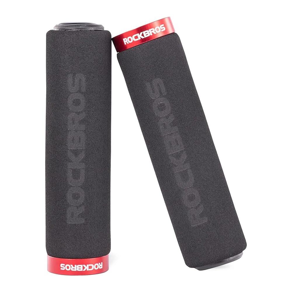 Rockbros BT1001BKRD Foam Bike Handlebar Grips - Black and Red