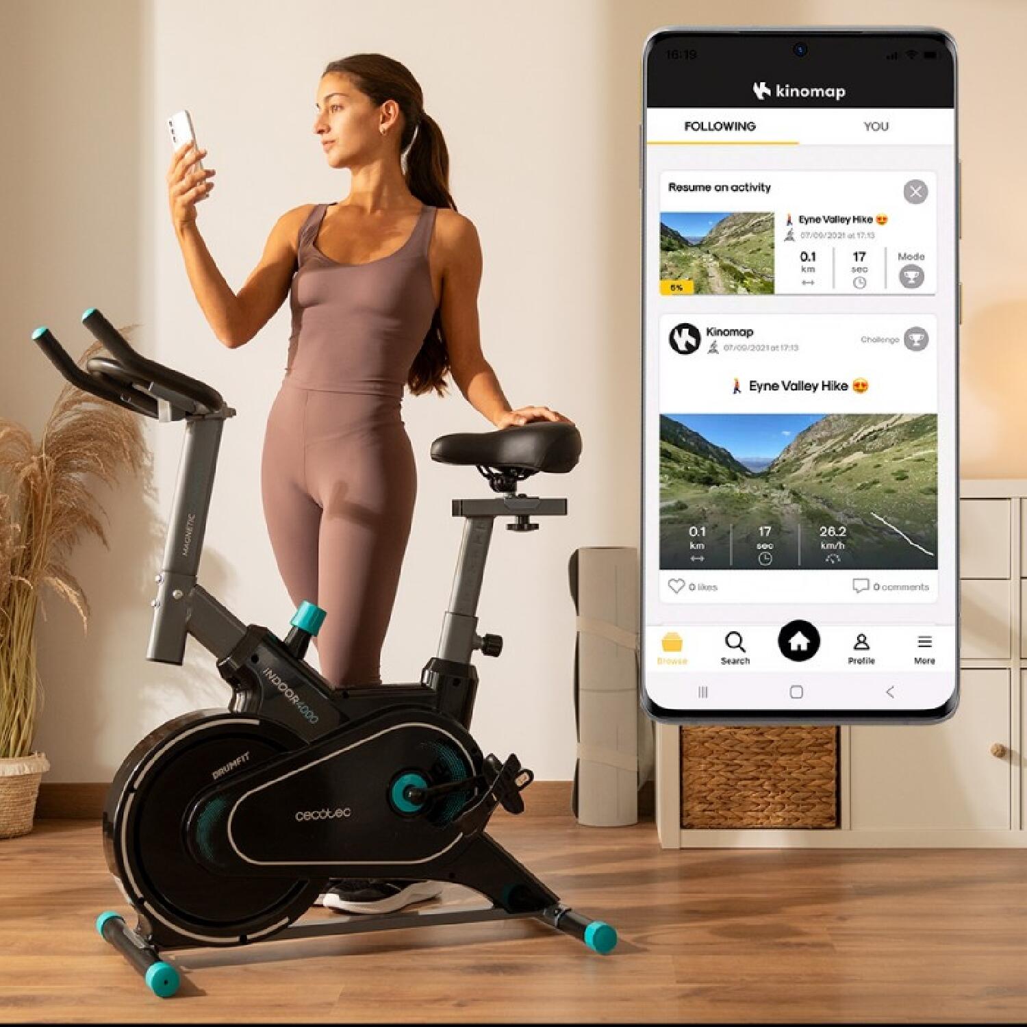 Cecotec Bicicleta de resistência magnética de interior com volante de inércia de 3/7