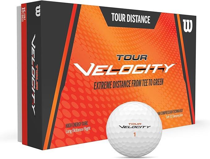 WILSON Pelotas de golf - 15 piezas - Tour Velocity - Distancia extrema