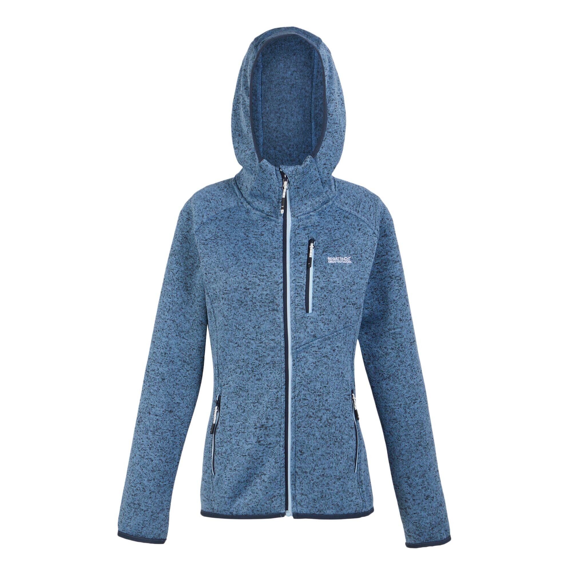 REGATTA Womens/Ladies Newhill Marl Hooded Fleece Jacket (Coronet Blue/Clear Sky)
