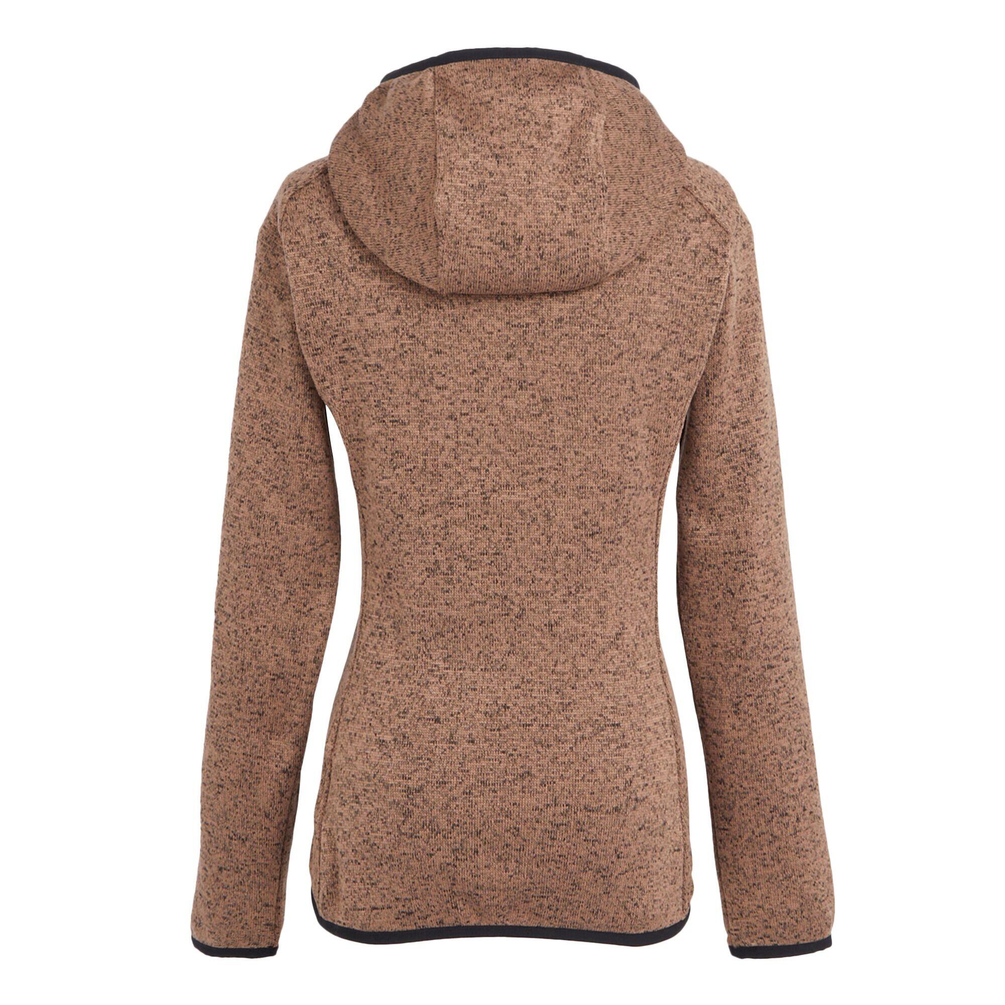 Womens/Ladies Newhill Marl Hooded Fleece Jacket (Warm Taupe) 2/4