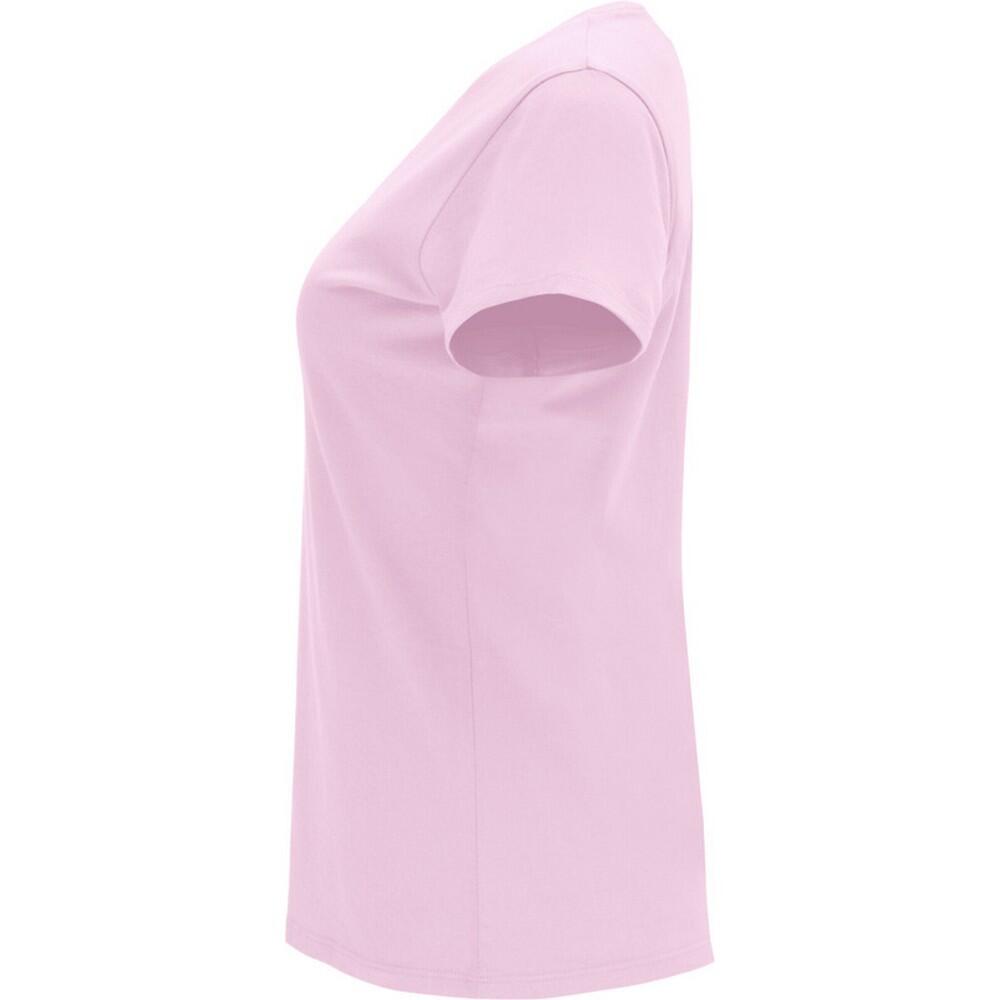 Dames Capri Tshirt met korte mouwen (Lichtroze) 3/4