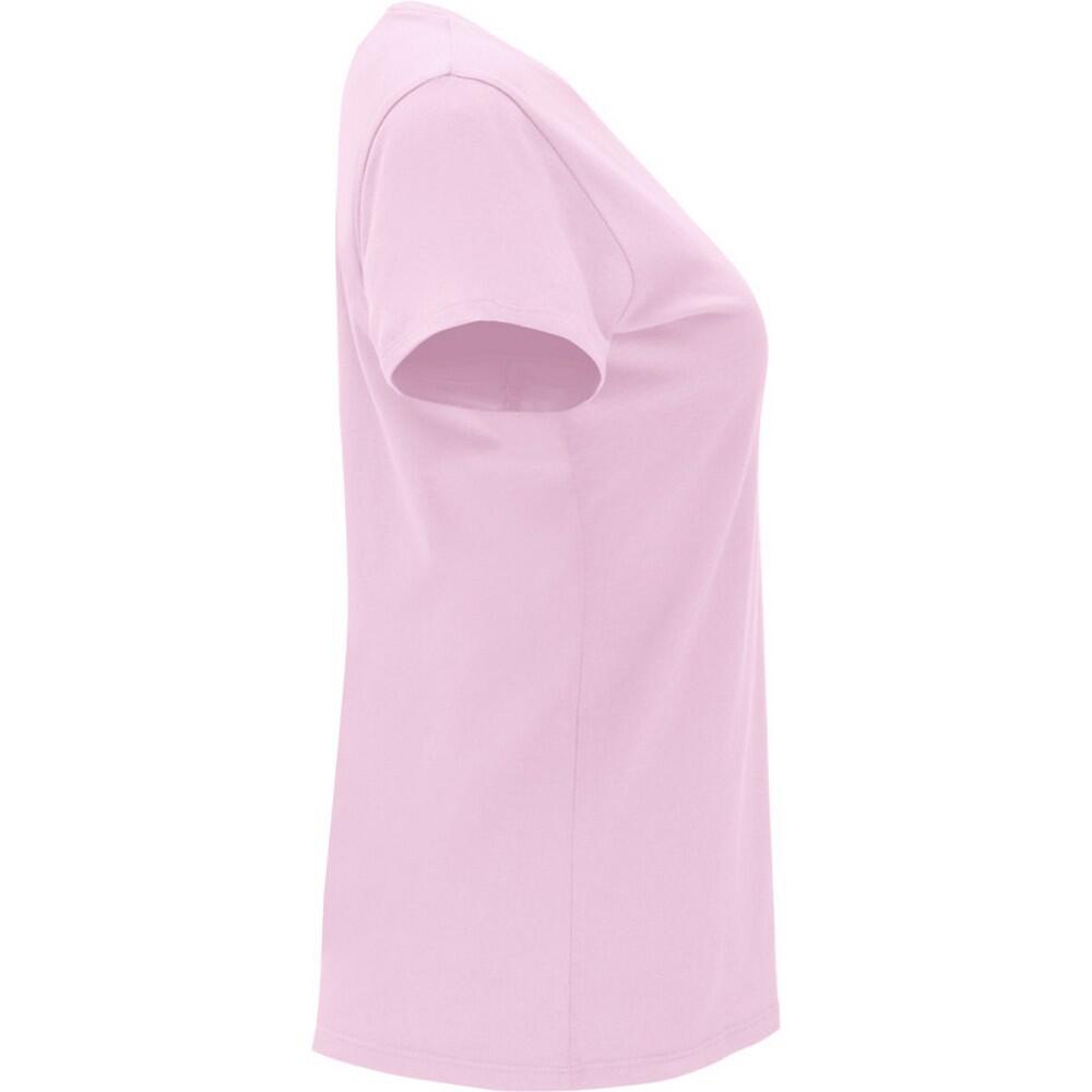 Dames Capri Tshirt met korte mouwen (Lichtroze) 4/4