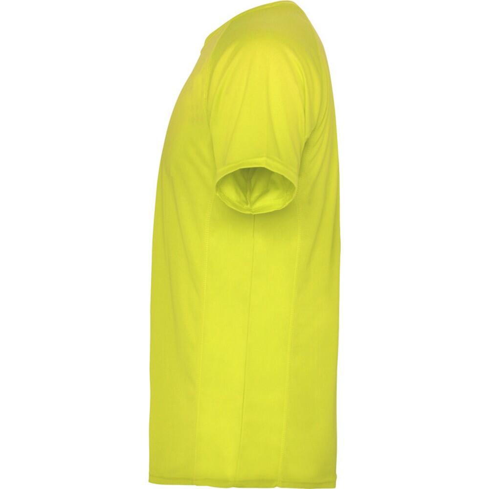 Camiseta Montecarlo de Manga Corta Deportivo para Hombre Amarillo Fluorescente 4/4