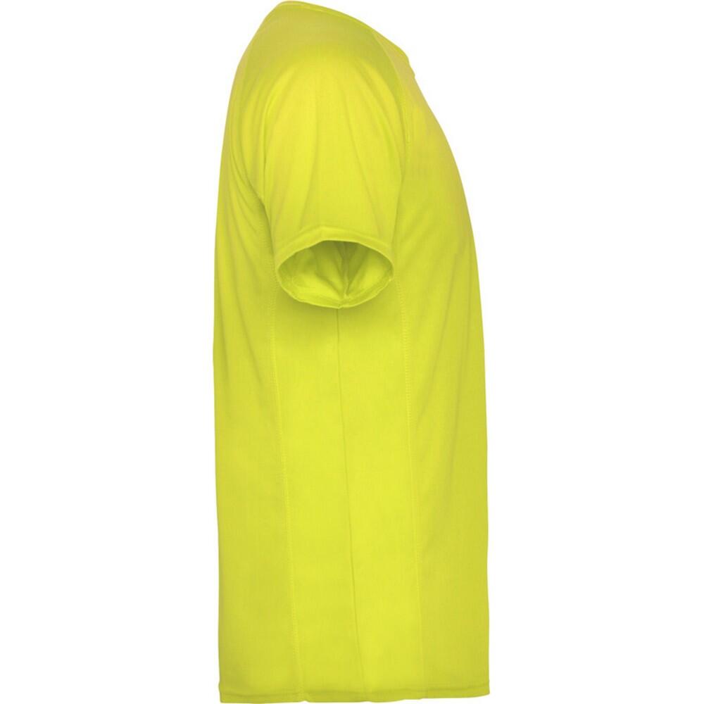 Camiseta Montecarlo de Manga Corta Deportivo para Hombre Amarillo Fluorescente 3/4