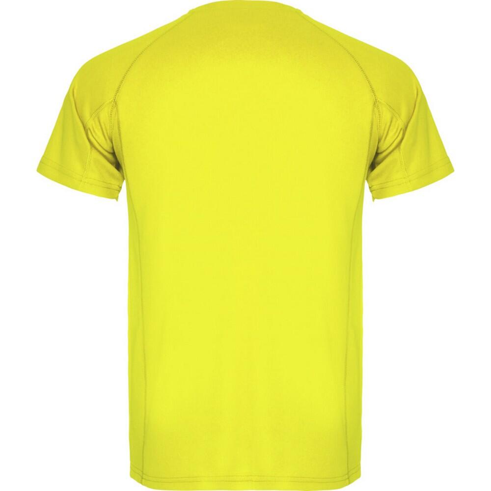 Camiseta Montecarlo de Manga Corta Deportivo para Hombre Amarillo Fluorescente 2/4