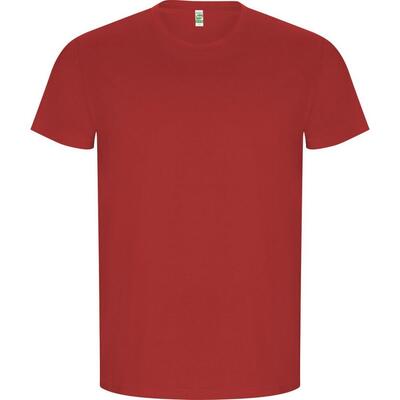 Heren gouden effen tshirt met korte mouwen (vintage wit)