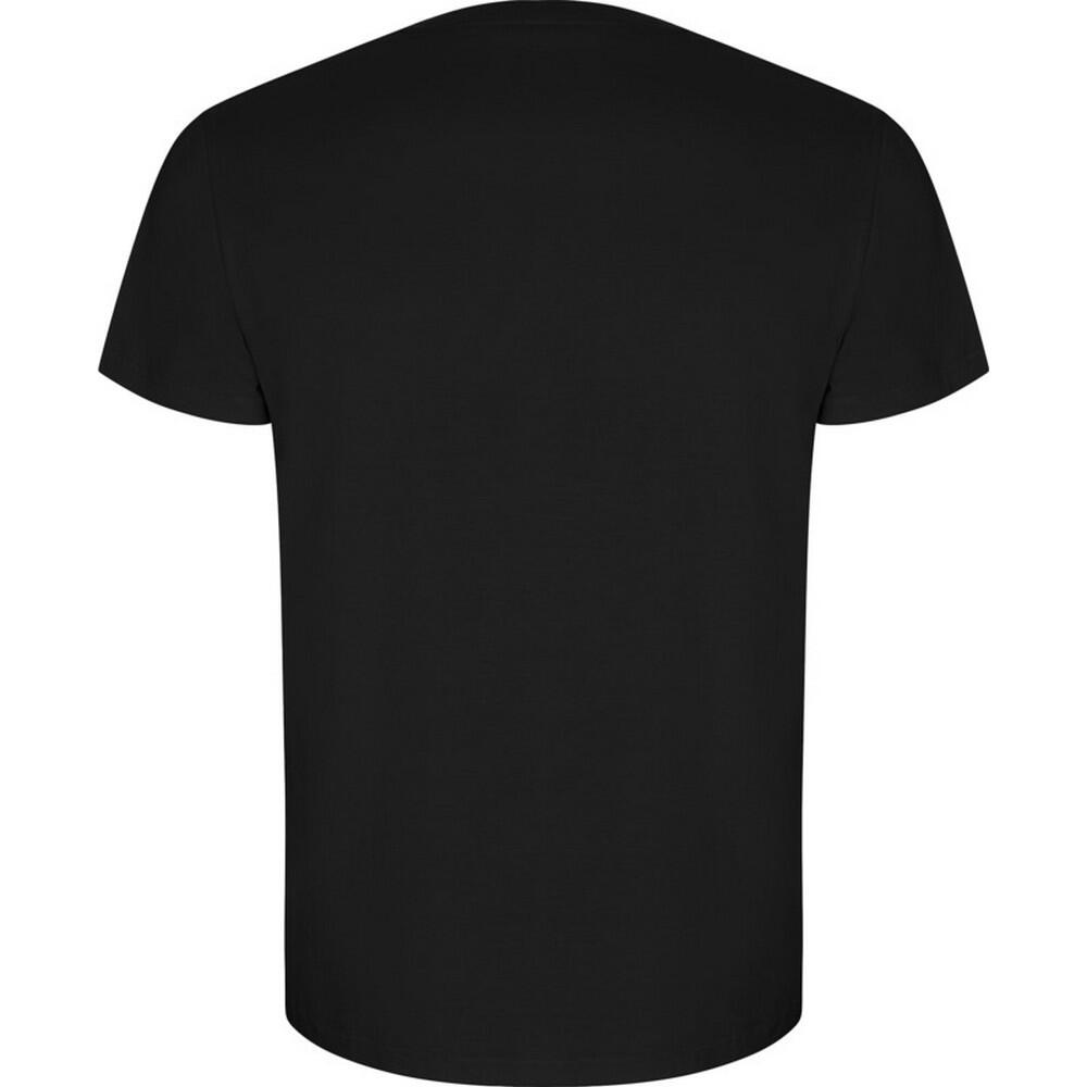 Mens Golden Plain ShortSleeved TShirt (Solid Black) 2/3