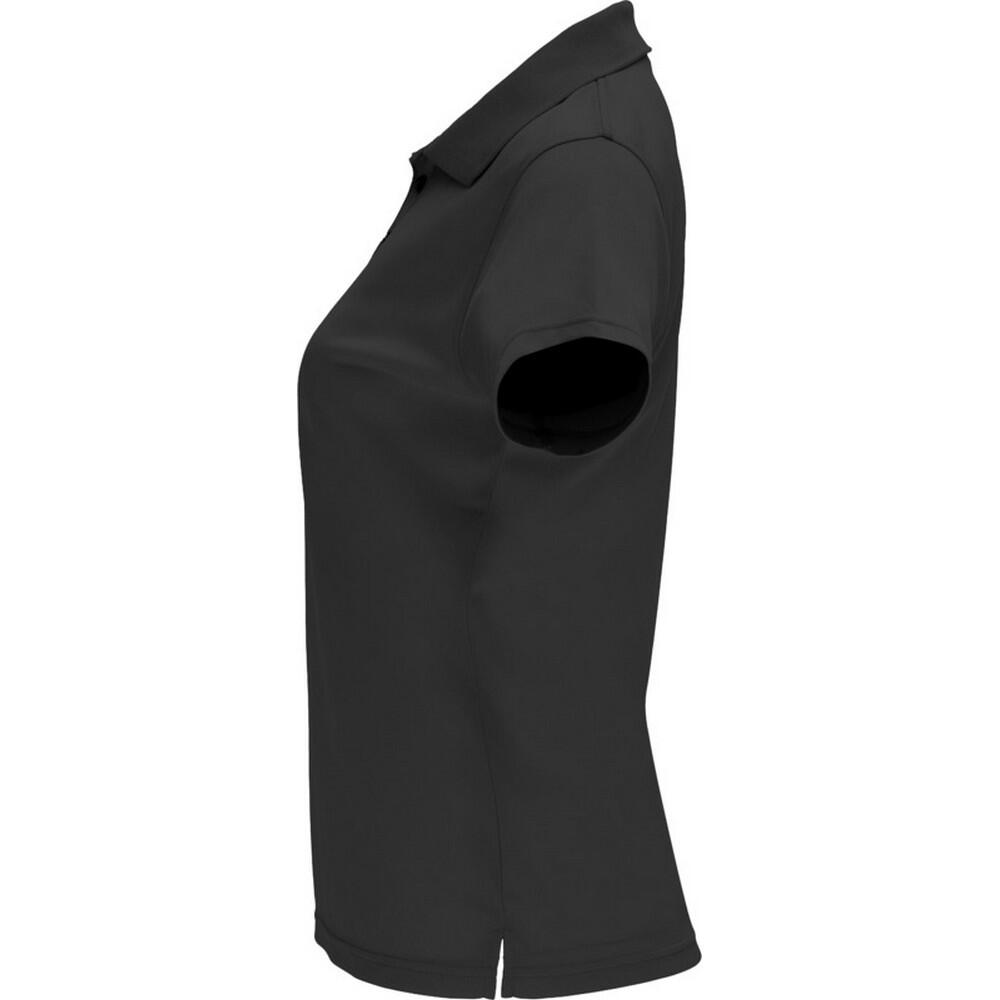 Dames Monzha Sportpoloshirt met korte mouwen (Massief zwart) 3/3