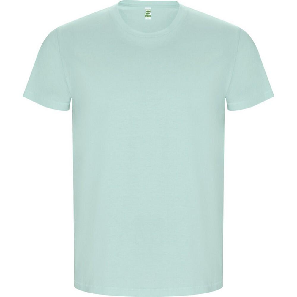 Heren gouden effen tshirt met korte mouwen (vintage wit)