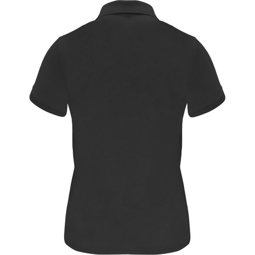 Dames Monzha Sportpoloshirt met korte mouwen (Massief zwart) 2/3