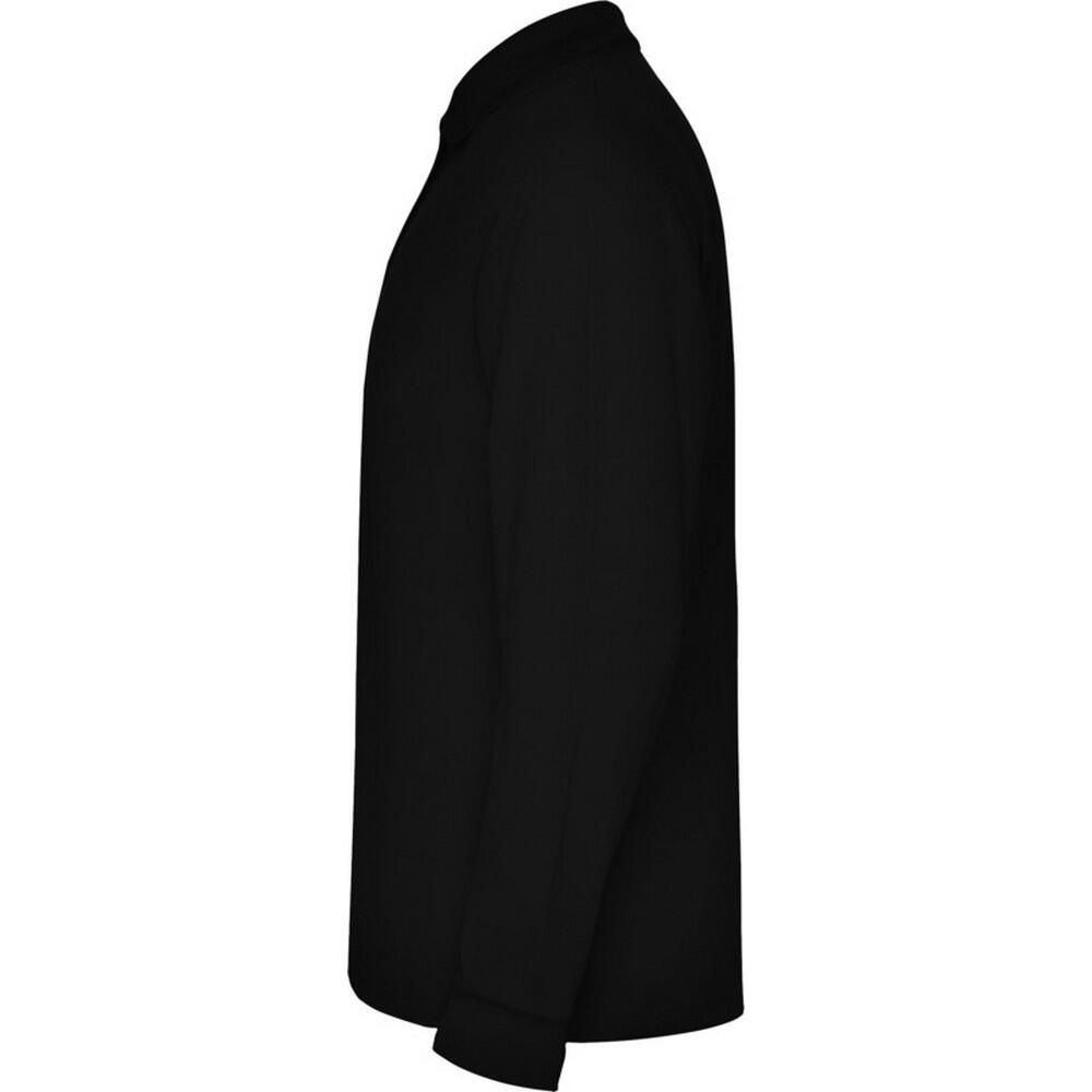 Maglietta Polo Manica Lunga Uomo Roly Estrella Nero Tinta Unita 4/4