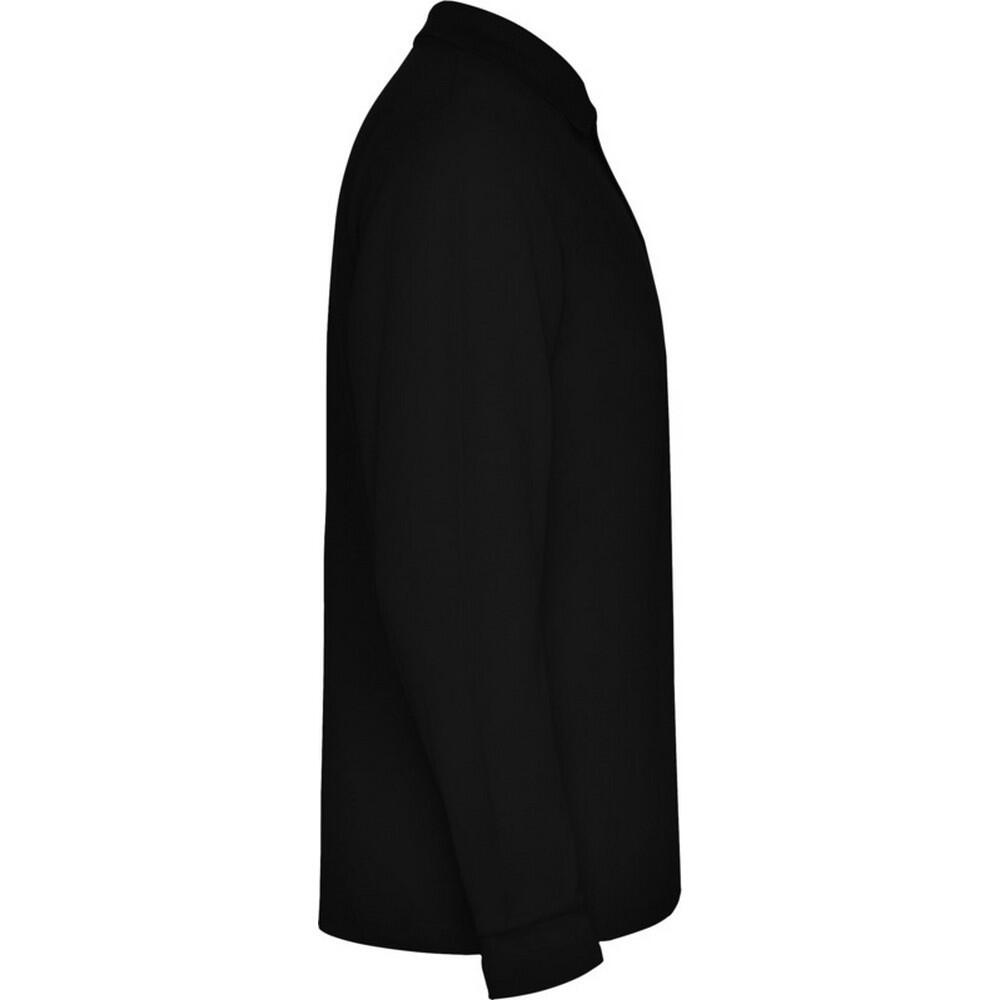 Maglietta Polo Manica Lunga Uomo Roly Estrella Nero Tinta Unita 3/4