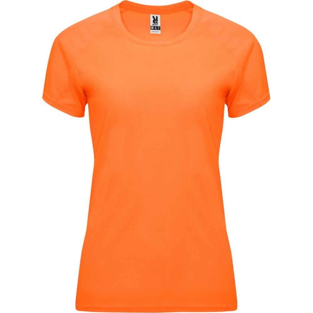 Dames Bahrein Sport Tshirt met korte mouwen (Fluorescerend Oranje)