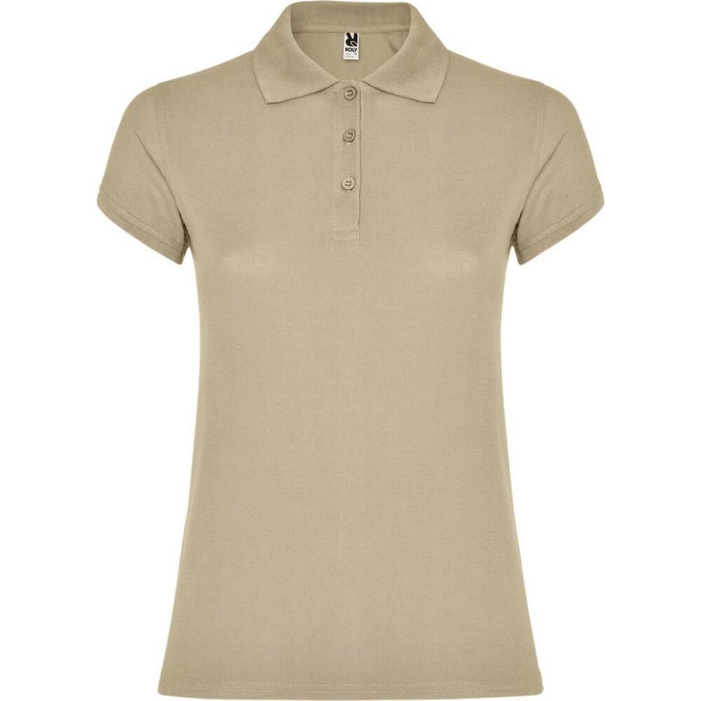 Womens/Ladies Star Polo Shirt (Sand)