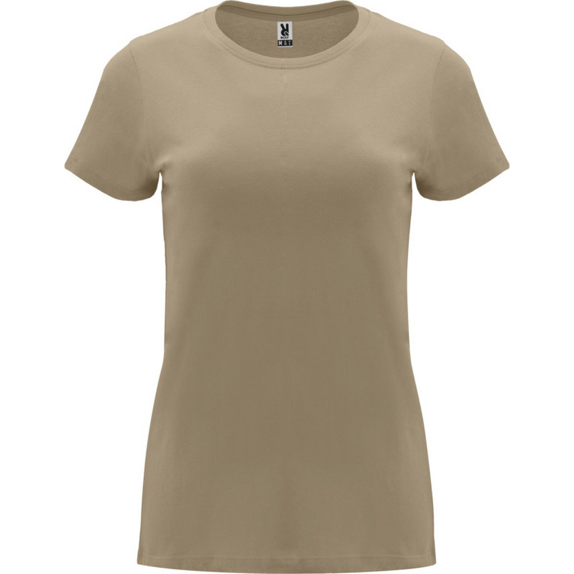 Dames Capri Tshirt met korte mouwen (Zand)